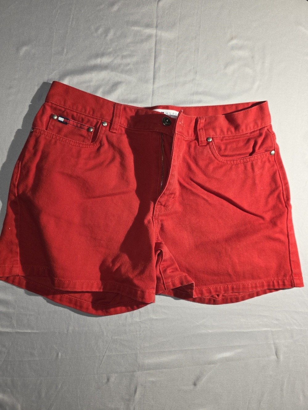 Vintage Tommy Hilfiger Red Women's Jean Shorts